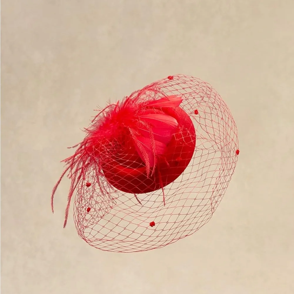 Red Fascinator Kentucky Derby Hat